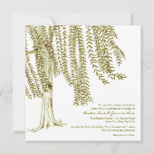 Uitnodiging voor groene en witte wilde bomen (Voorkant)