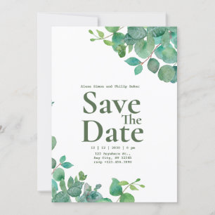 Uitnodiging voor groene Floral Wedding