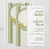 Uitnodiging voor groene grensbruiloft (Voorkant / Achterkant)
