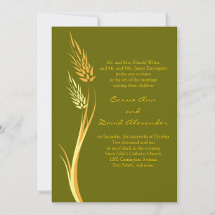 Uitnodiging voor groene herfst Wheat Wedding