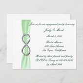 Uitnodiging voor Groene Infinity Wedding Engagemen (Voorkant / Achterkant)