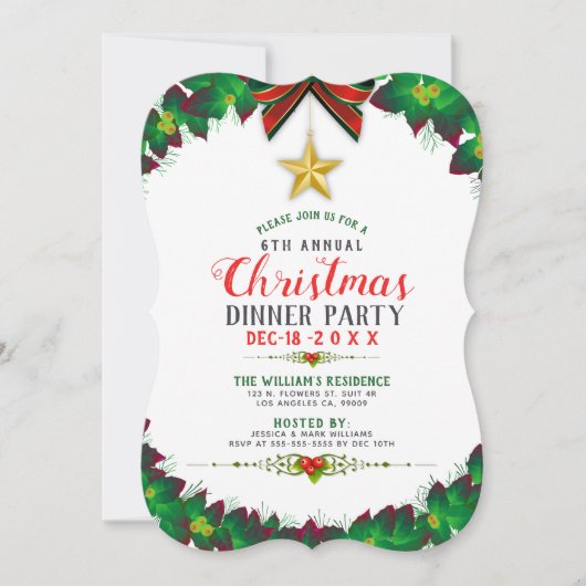 Uitnodiging voor groene kerst met makreel (Voorkant)