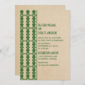 Uitnodiging voor groene kunst Deco Border Wedding (Voorkant / Achterkant)