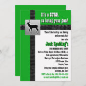 Uitnodiging voor groene, zwarte en witte hertenjac (Voorkant / Achterkant)