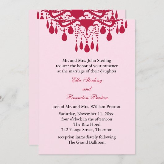 Uitnodiging voor grote weddenschappen (rood) (Voorkant / Achterkant)