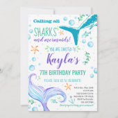 Uitnodiging voor haaien en zeemeerminningen van Bi (Voorkant)