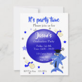 Uitnodiging voor haaienafstudeerfeest (Voorkant)
