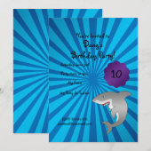 Uitnodiging voor haaienverjaardag (Voorkant / Achterkant)