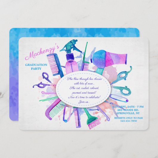 Uitnodiging voor Hair Salon Elements (Voorkant / Achterkant)