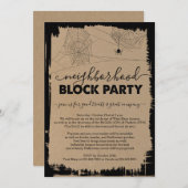 Uitnodiging voor Halloween Buurtfeest (Voorkant / Achterkant)