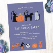 Uitnodiging voor Halloween Cat Party