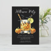 Uitnodiging voor Halloween Cocktail Party (Staand voorkant)