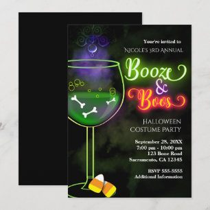 Uitnodiging voor Halloween-drank- en booscocktailp