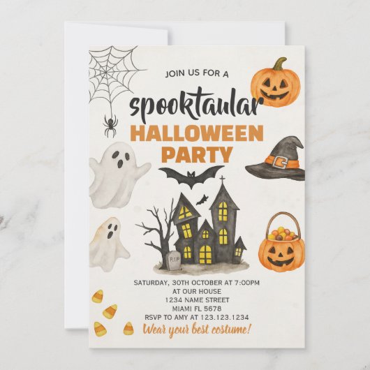 Uitnodiging voor Halloween-feest (Voorkant)