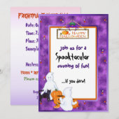Uitnodiging voor Halloween Ghosts Party (Voorkant / Achterkant)