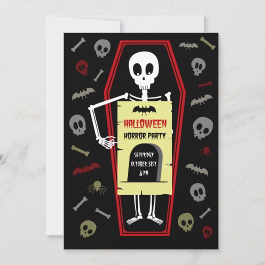 Uitnodiging voor Halloween Horror Party (Voorkant)