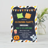 Uitnodiging voor Halloween-logeerpartij (Staand voorkant)