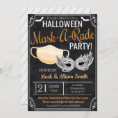 Uitnodiging voor Halloween-maskeradefeest (Voorkant / Achterkant)