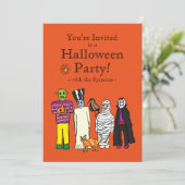 Uitnodiging voor Halloween Monsters Party (Staand voorkant)