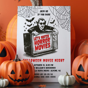 Uitnodiging voor Halloween Movie Night Party