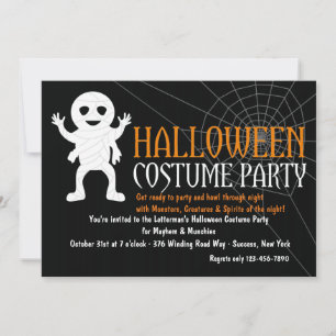 Uitnodiging voor Halloween Mummy Party