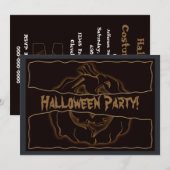 Uitnodiging voor Halloween Party (Voorkant / Achterkant)