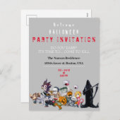 Uitnodiging voor Halloween Party (Voorkant / Achterkant)