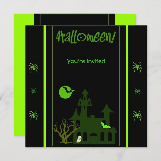 Uitnodiging voor Halloween Party (Voorkant / Achterkant)