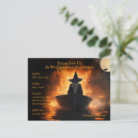 Uitnodiging voor Halloween Party (Staand voorkant)