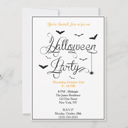 Uitnodiging voor Halloween Party (Voorkant)