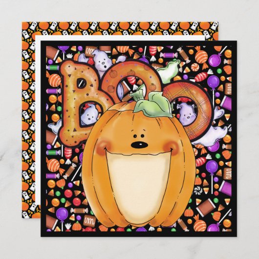 Uitnodiging voor Halloween Party (Voorkant / Achterkant)