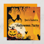 Uitnodiging voor Halloween Party (Voorkant / Achterkant)
