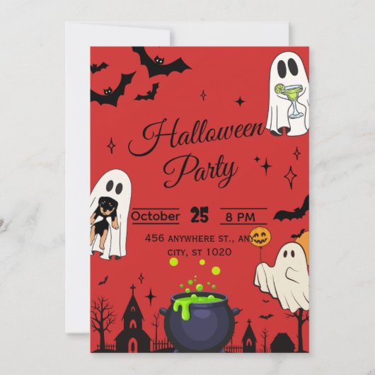 Uitnodiging voor Halloween Party (Voorkant)
