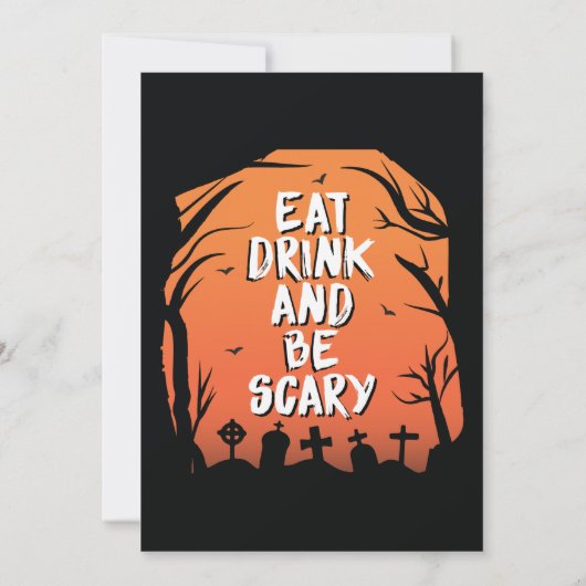 uitnodiging voor Halloween Party Dracula (Achterkant)