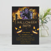 uitnodiging voor Halloween Party Dracula (Staand voorkant)