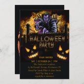 uitnodiging voor Halloween Party Dracula (Voorkant / Achterkant)