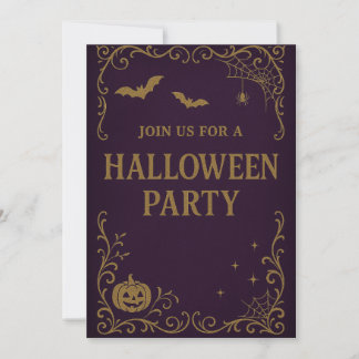 Uitnodiging voor Halloween Party | Gotisch Paars &
