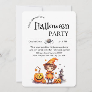 Uitnodiging voor Halloween Party - Happy Pumpkins