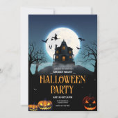 Uitnodiging voor Halloween Party, Spooky Night Hal (Voorkant)