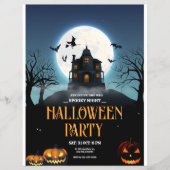 Uitnodiging voor Halloween Party, Spooky Night Hal Flyer (Voorkant)