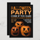 Uitnodiging voor Halloween Pumpkin Party (Voorkant / Achterkant)