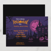 Uitnodiging voor Halloween Pumpkin Party (Voorkant / Achterkant)