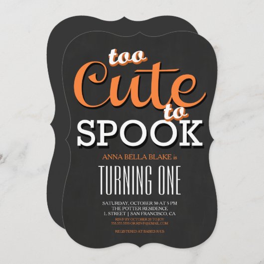 Uitnodiging voor Halloween Verjaardagsfeestje (Voorkant / Achterkant)