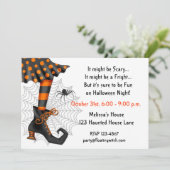 Uitnodiging voor Halloween Witch (Staand voorkant)