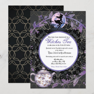 Uitnodiging voor Halloween Witches Tea Party