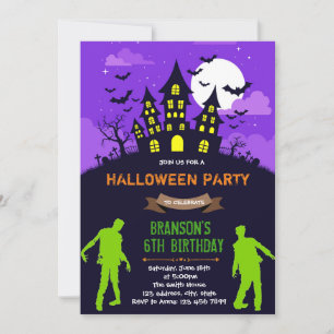 Uitnodiging voor Halloween zombiefeest