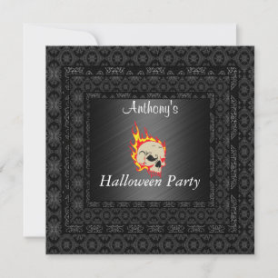 Uitnodiging voor Halloweenfeest Zwart