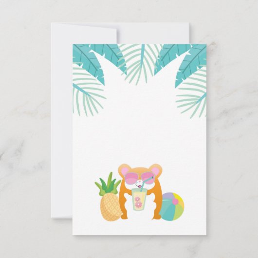 Uitnodiging voor Hamster Tropisch Zwembadfeest (Achterkant)