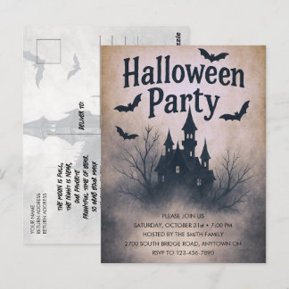 Uitnodiging voor Haunted Manor Halloween-feest