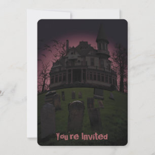 Uitnodiging voor Haunted Mansion Halloween Party